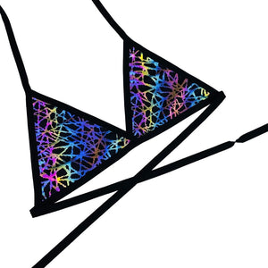 RAINBOW STATIC | RAINBOW | Triangle Top, Women's Festival Top, Rave Top