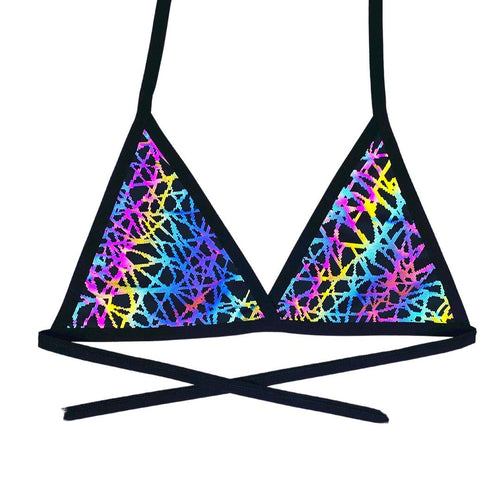 RAINBOW STATIC | RAINBOW | Triangle Top, Women's Festival Top, Rave Top