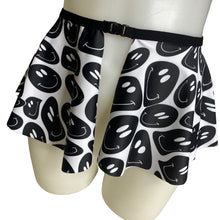 Load image into Gallery viewer, Black White | Ultra Mini Buckle Skirt, Rave Skirt, Festival Bottom