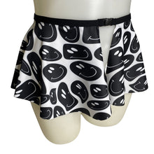Load image into Gallery viewer, Black White | Ultra Mini Buckle Skirt, Rave Skirt, Festival Bottom
