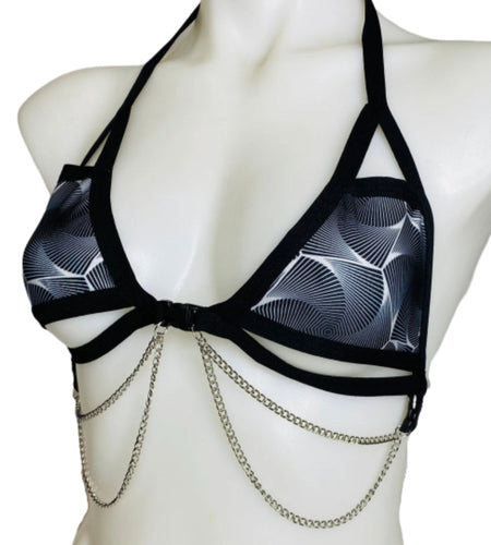 HEXX | Chain Cage Top, Festival Top, Rave Top with Chains