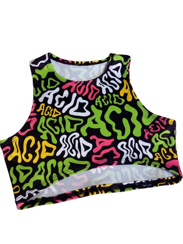 ACID | Underboob Sporty Crop Top, Women's Festival Top, Rave Top