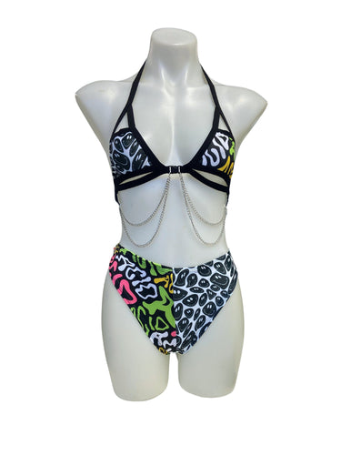 ACID | Split Chain Cage Top, Festival Top, Rave Top with Chains