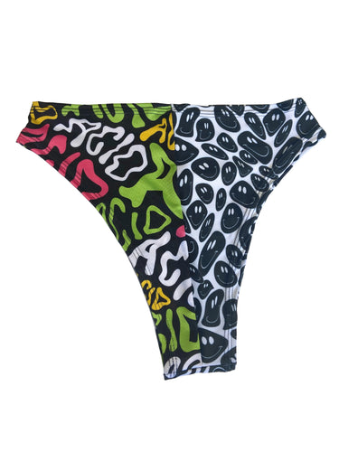 ACID | Split High Waisted High Cut Bottoms, Festival Bottoms, Rave Bottoms, Black Rave Outfit