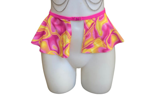 LAVA GIRL | Ultra Mini Buckle Skirt, Rave Skirt, Festival Bottom