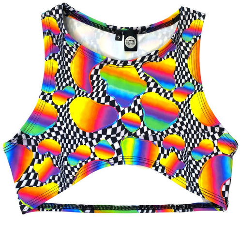 RETRO RAVE | Underboob Sporty Crop Top, Women's Festival Top, Rave Top