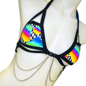 RETRO RAVE | Chain Cage Top, Festival Top, Rave Top with Chains