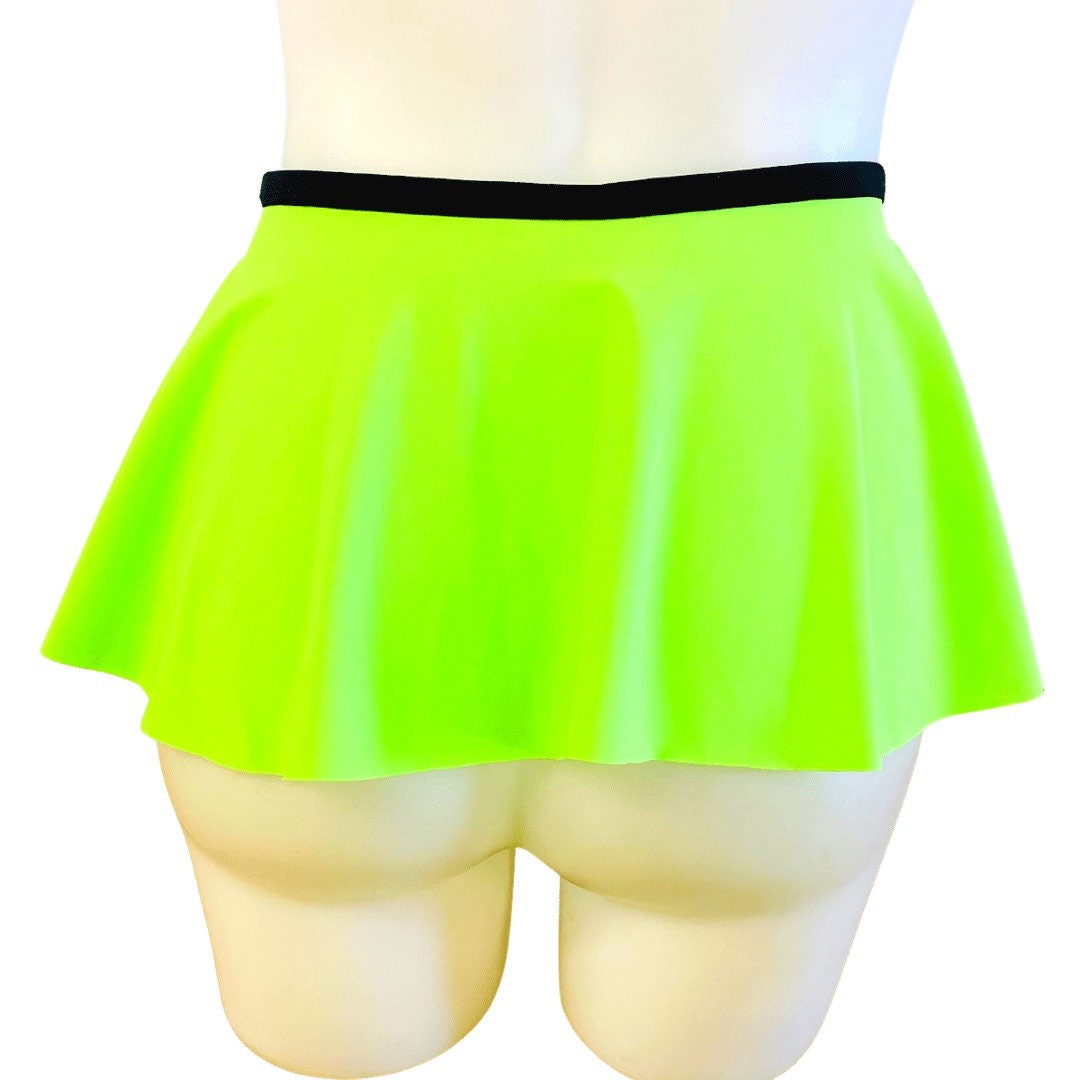 NEON GREEN Ultra Mini Buckle Skirt, Rave Skirt, Festival Bottom