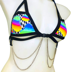RETRO RAVE | Chain Cage Top, Festival Top, Rave Top with Chains