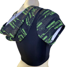Load image into Gallery viewer, GREEN TECHNO | Crop Top with Hood Women&#39;s Festival Top, Rave Top