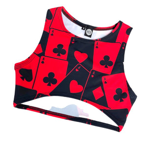 HOUSE OF CARDS | Underboob Sporty Crop Top, Women's Festival Top, Rave Top