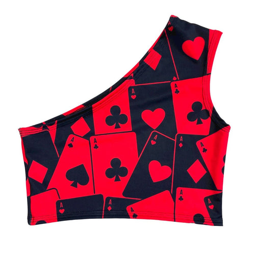 HOUSE OF CARDS | One Shoulder Top, Women's Festival Top, Rave Top