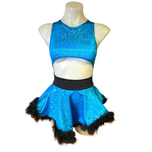 ALICE BLUE | Underboob Sporty Crop Top, Women's Festival Top, Rave Top