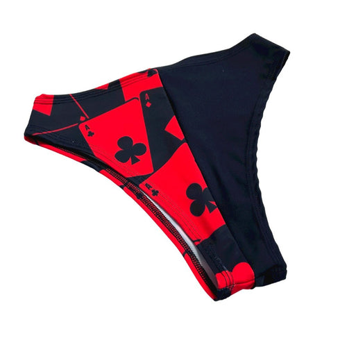 HOUSE OF CARDS | Split High Waisted High Cut Bottoms, Festival Bottoms, Rave Bottoms, Black Rave Outfit