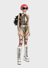 Load image into Gallery viewer, ACID | Double Leg Wrap High Waisted High Cut Bottoms, Festival Bottoms, Rave Bottoms, Black Rave Outfit
