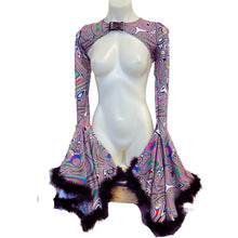 Load image into Gallery viewer, LUCID DREAMS | Cascade Bell Sleeve with Fluff Buckle Top, Women&#39;s Festival Top, Rave Top