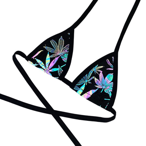 420 | Reflective | Bikini Top, Women's Festival Top, Rave Top