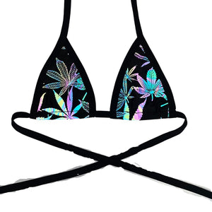 420 | Reflective | Bikini Top, Women's Festival Top, Rave Top