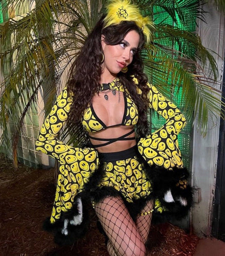 YELLOW Happy | Bikini Top, Women's Festival Top, Rave Top