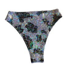 Load image into Gallery viewer, HOLO COW | High Waisted High Cut Bottoms, Festival Bottoms, Rave Bottoms, Cow Print Rave Outfit