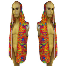 Load image into Gallery viewer, ALL The GLOW | Slim Fit Men&#39;s Rave Hooded Tank Top Vest, Festival Shirt