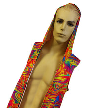 Load image into Gallery viewer, ALL The GLOW | Slim Fit Men&#39;s Rave Hooded Tank Top Vest, Festival Shirt