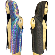 Load image into Gallery viewer, SLITHER | Reflective | Slim Fit Men&#39;s Rave Hooded Tank Top Vest, Festival Shirt