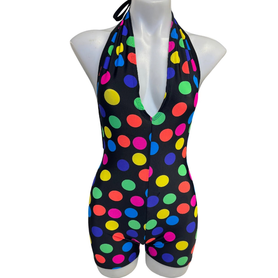 POLKA DOT | Spandex Playsuit | Halter Romper | Festival Outfit | Rave Jumpsuit | Boho |