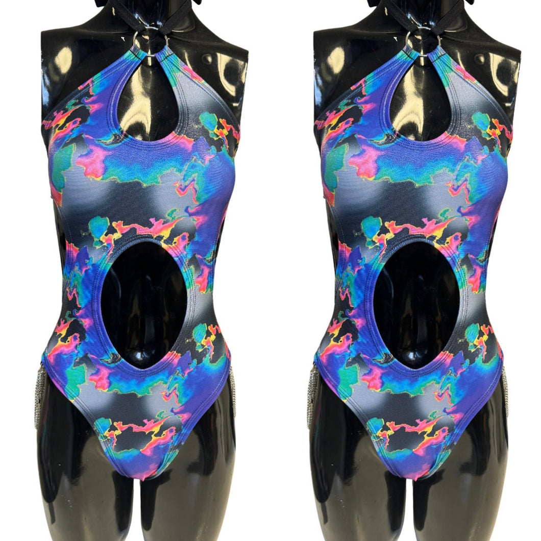 MIRAGE | Aria Cut-Out Bodysuit, Rave Bodysuit, Women's Rave | Chain sides