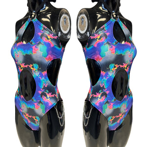 MIRAGE | Aria Cut-Out Bodysuit, Rave Bodysuit, Women's Rave | Chain sides