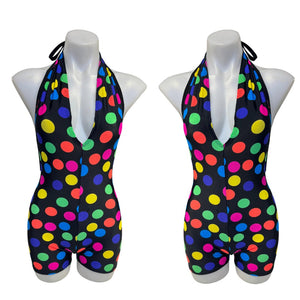 POLKA DOT | Spandex Playsuit | Halter Romper | Festival Outfit | Rave Jumpsuit | Boho |