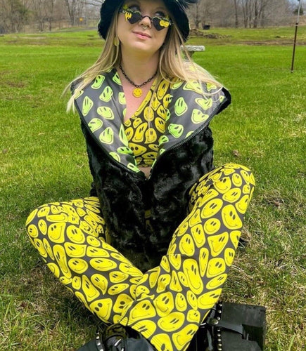 YELLOW Happy | Cut Out Flare Bell Bottom Pants, Festival Bottoms, Rave Pants, Yoga Pants