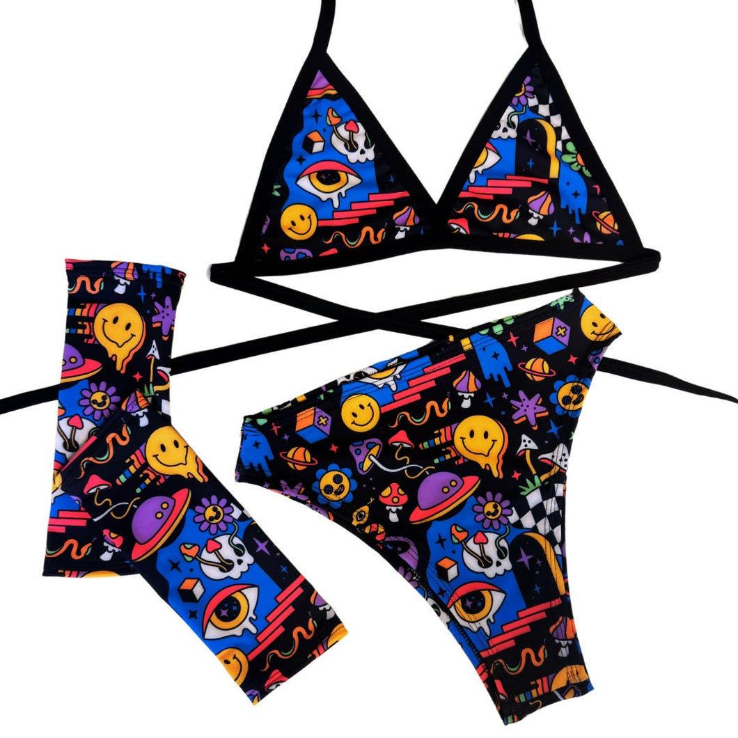 50 Dolla Make Ya Holla| SID | Triangle Top + High Waisted High Cut Bottoms + Forearm Gloves