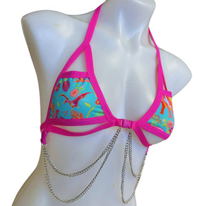 PASTEL PREHISTORIC | Chain Cage Top, Festival Top, Rave Top with Chains
