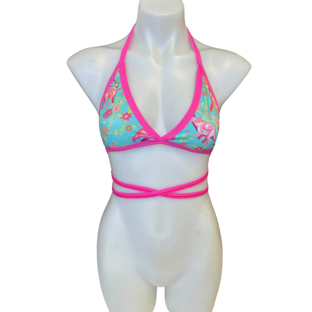 PASTEL PREHISTORIC |  Triangle Top, Women's Festival Top, Rave Top