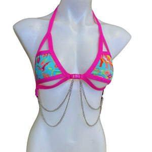 PASTEL PREHISTORIC | Chain Cage Top, Festival Top, Rave Top with Chains