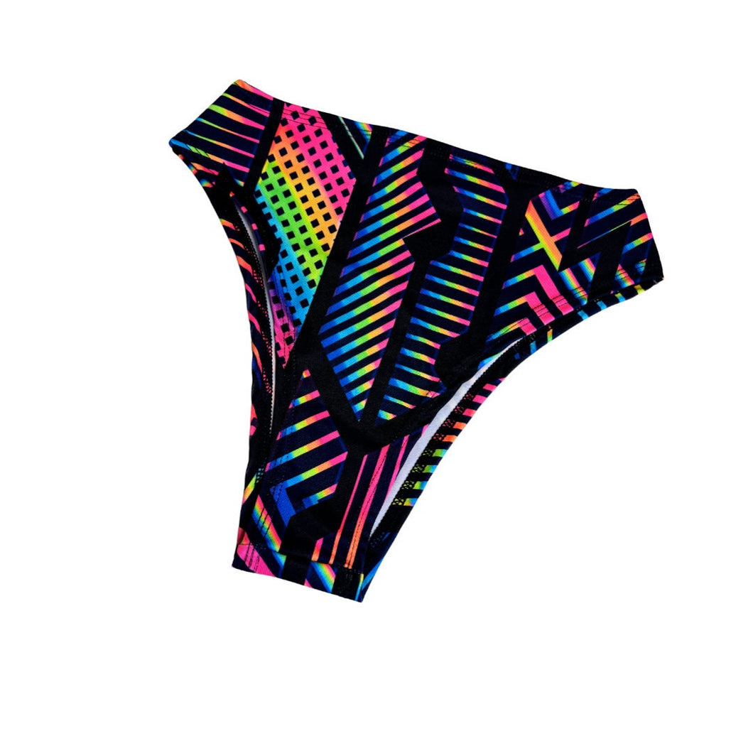 90’s BABY | High Waisted High Cut Bottoms, Festival Bottoms, Rave Bottoms, Neon Rave Outfit