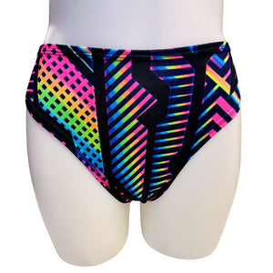 90’s BABY | High Waisted High Cut Bottoms, Festival Bottoms, Rave Bottoms, Neon Rave Outfit