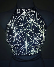 Load image into Gallery viewer, REFRACTION | REFLECTIVE | Halter Top, Women&#39;s Festival Top, Rave Top