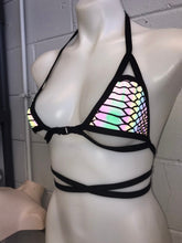 Load image into Gallery viewer, SLITHER | Reflective Cage Top, Women&#39;s Festival Top, Rave Top