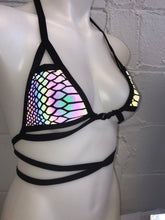 Load image into Gallery viewer, SLITHER | Reflective Cage Top, Women&#39;s Festival Top, Rave Top
