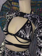 Load image into Gallery viewer, REFRACTION | REFLECTIVE | Long Sleeve Buckle Top Only, Women&#39;s Festival Top, Rave Top