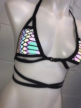 Load image into Gallery viewer, SLITHER | Reflective Cage Top, Women&#39;s Festival Top, Rave Top