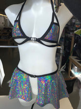 Load image into Gallery viewer, DISCO QUEEN | Cage Top + Ultra Mini Buckle Skirt