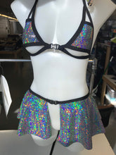 Load image into Gallery viewer, DISCO QUEEN | Cage Top + Ultra Mini Buckle Skirt