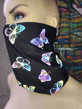 Load image into Gallery viewer, REFLECTIVE BUTTERFLY | Dust Mask, Rave Mask, Festival Mask, Gaiter