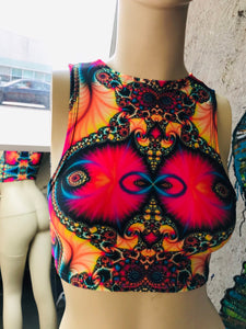 TRIPPY | Sporty Crop Top, Women's Festival Top, Rave Top