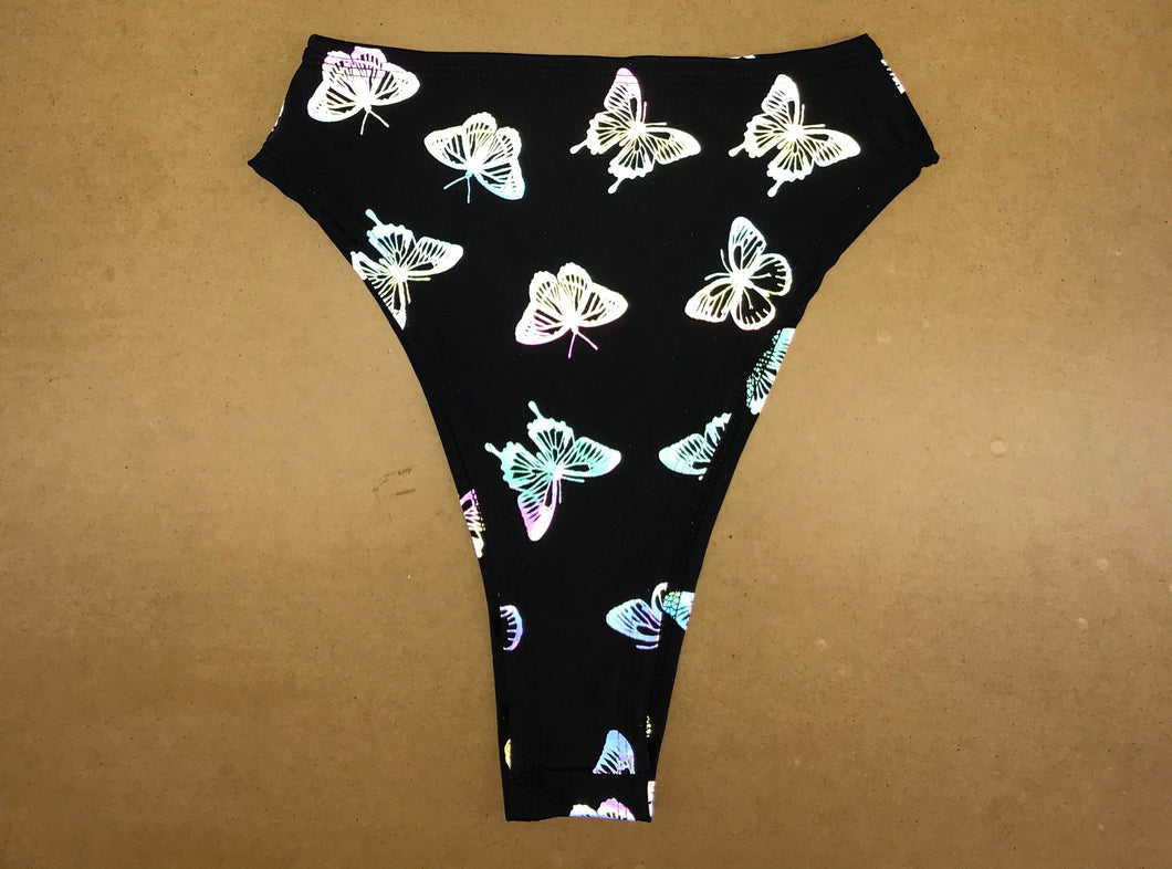 REFLECTIVE BUTTERFLY | High Waisted High Cut Bottoms