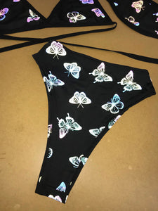 REFLECTIVE BUTTERFLY | High Waisted High Cut Bottoms