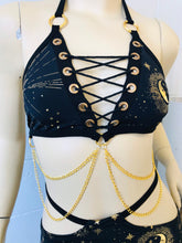 Load image into Gallery viewer, GOLD GODDESS VIBES | Triangle Corset Front Chain Top